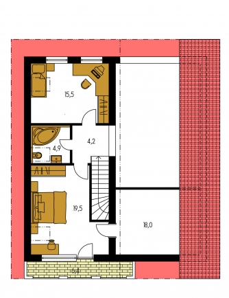 Grundriss des Obergeschosses - TREND 270